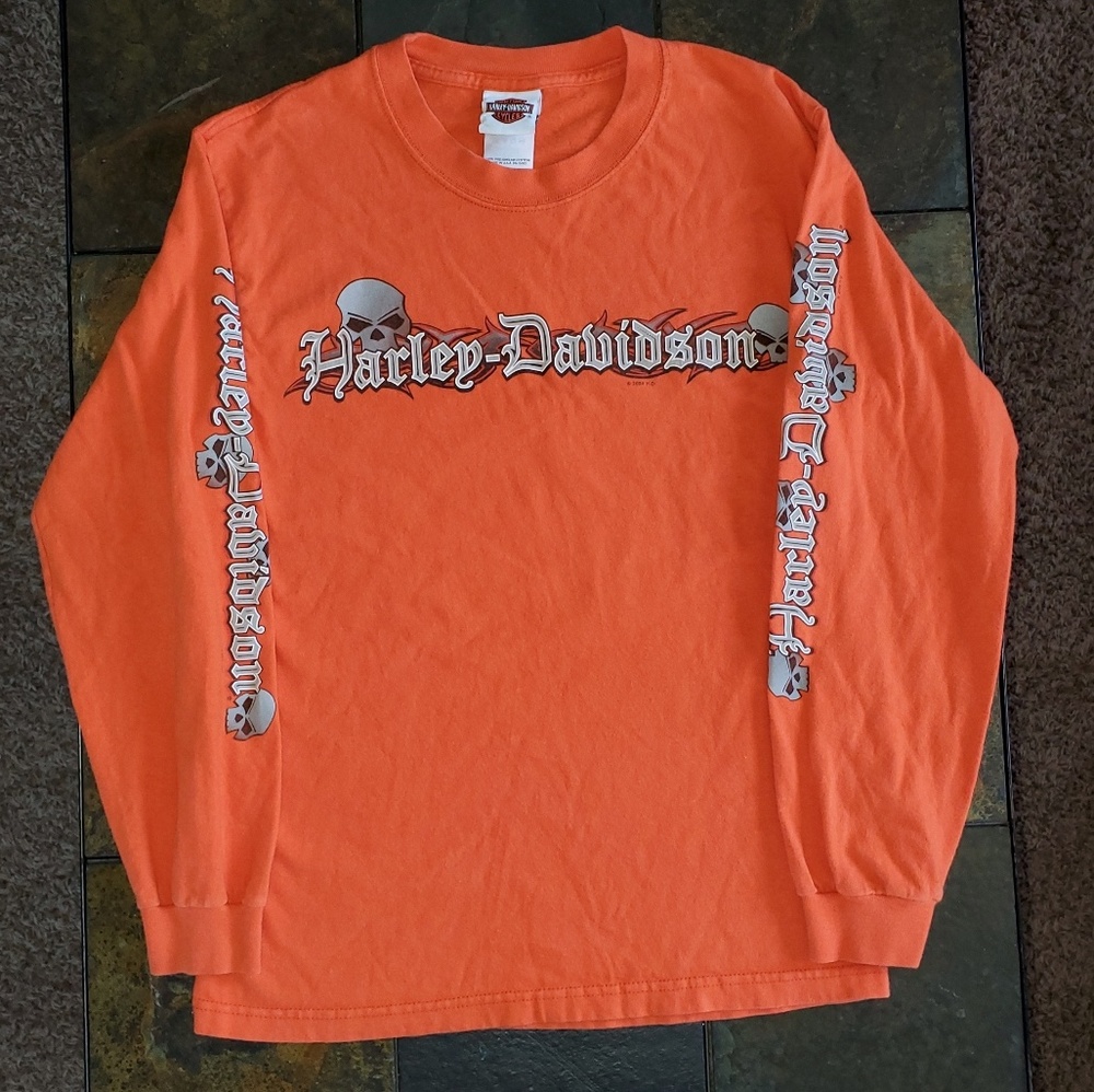 Harley Davidson Long Sleeve Skull Tshirt